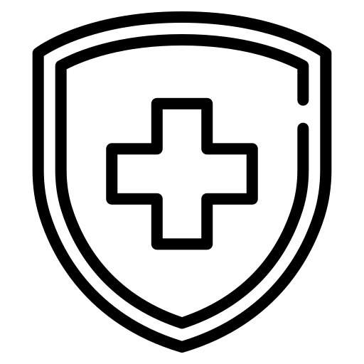 Medical shield preventative health icon