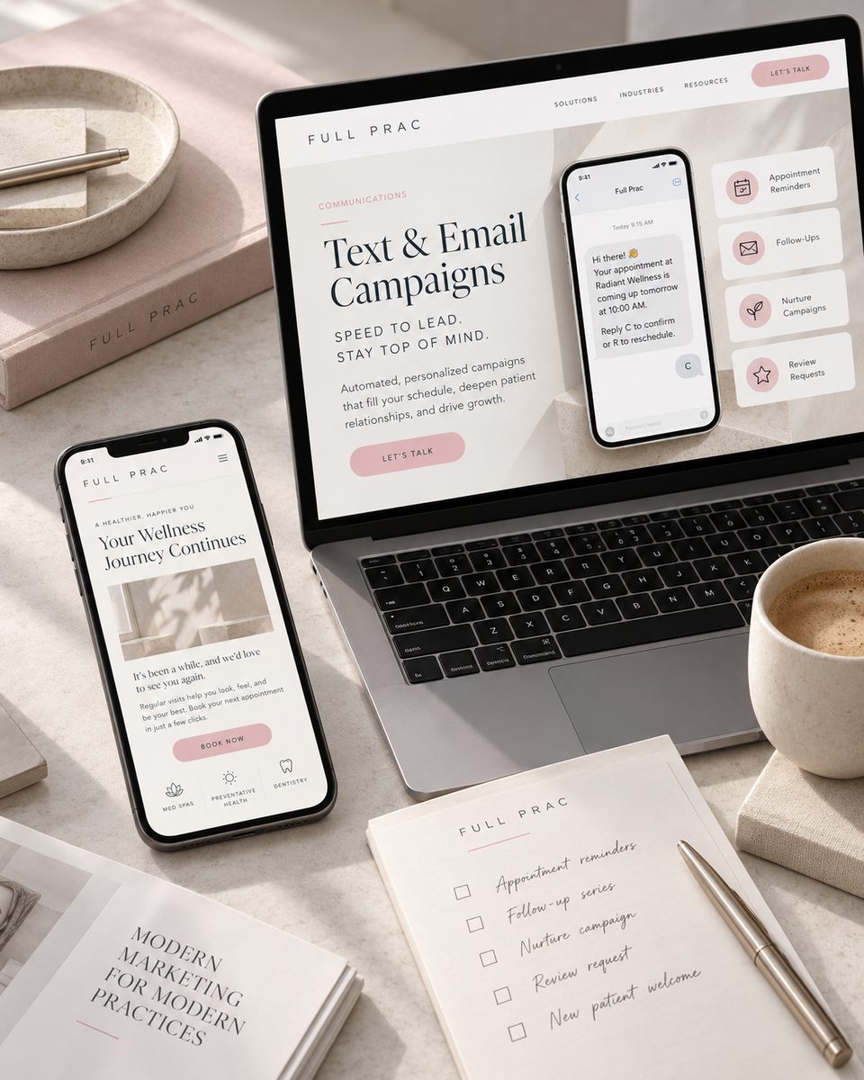 Full Prac managing text and email campaigns for a client practice